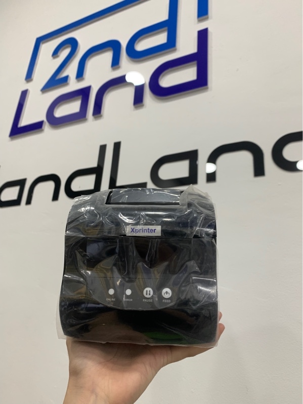 Máy in mã vạch nhiệt Xprinter XP-365B - Màu đen - Ngoại hình: 98% - Kèm dây nguồn + 7 cuộn in nhiệt + 1 cuộn in tem