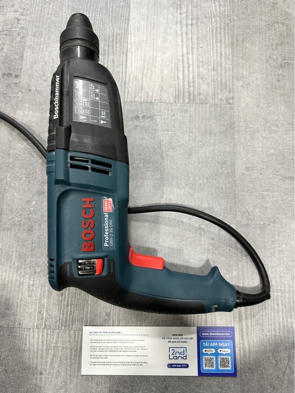 Máy khoan búa Bosch GBH 2-26DRE 800W - Màu xanh - Ngoại hình 97% - Kèm các đầu khoan