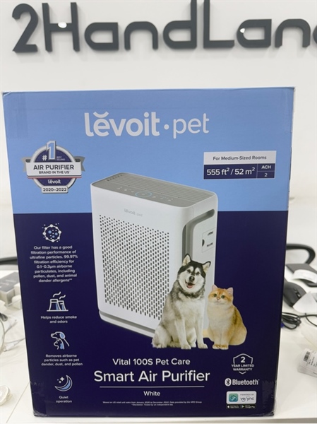 Máy lọc không khí Levoit Pet Vital 100S Pet Care (LAP-V10ZS-AASR) - Màu trắng - Ngoại hình 98% - Lọc 100% - Kèm Box , nguồn