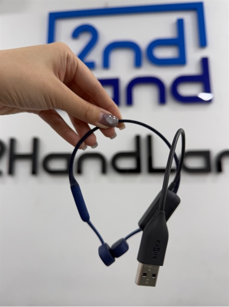 Máy nghe nhạc truyền âm qua xương Shokz Open Swim - 4GB - Màu xanh - Ngoại hình 98% - Kèm túi , sạc