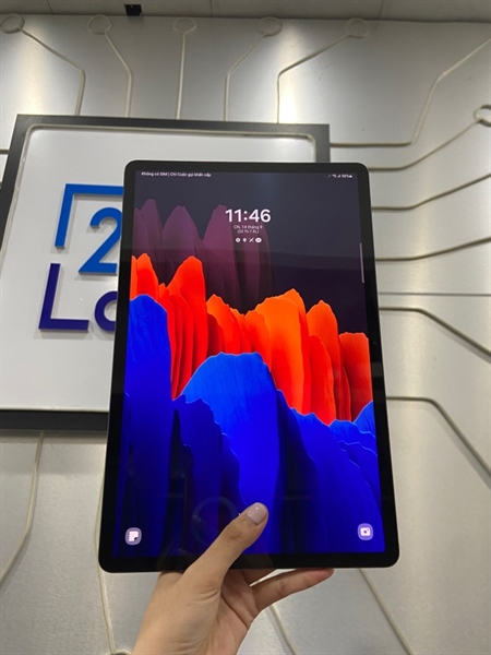 Máy tính bảng Samsung Galaxy Tab S7+ - Bản wifi - Snapdragon 865 Plus - Ram 6/128GB - Pin tốt - Màu đen - Ngoại hình: 97% - Kèm sạc + bút 2