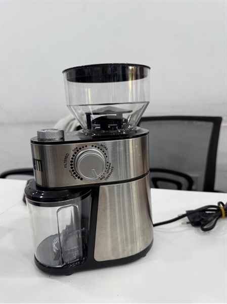 Máy xay cà phê Bialetti Type MCF03 - Màu bạc - Ngoại hình 98% - Box , hộp đựng cà phê , nắp đậy 2