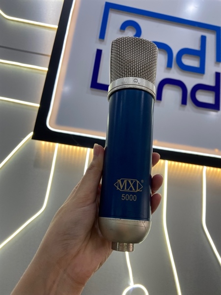 Mic MXL 5000 - Màu xanh - Ngoại hình: 96% - Trầy xước thân - Body - Kèm dây kết nối + giá đỡ