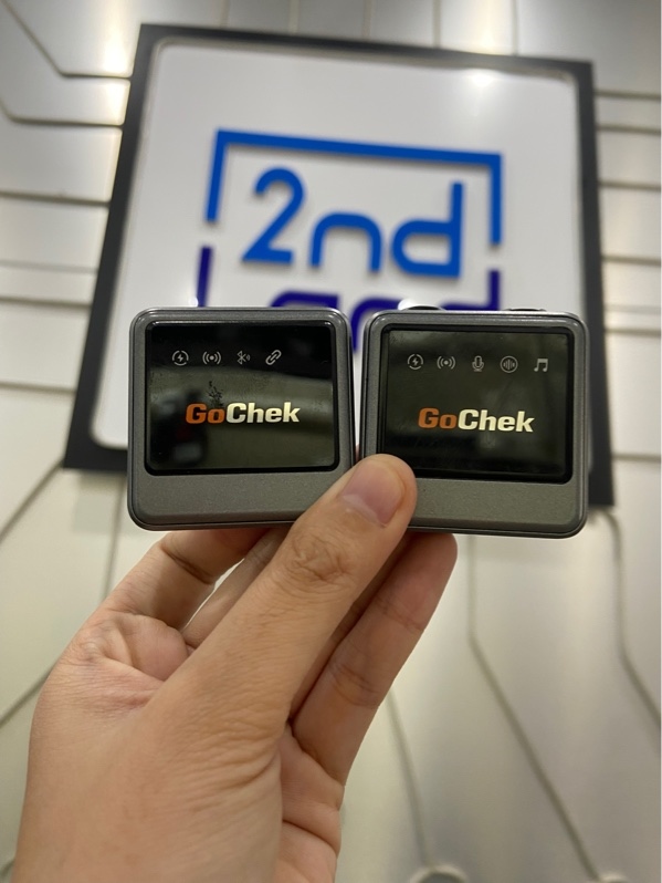 Mic thu âm Gochek Ultra Plus - 1 RX 1TX - Màu xám - Ngoại hình: 97% - Kèm 1 số dây kết nối, túi, bông lọc gió