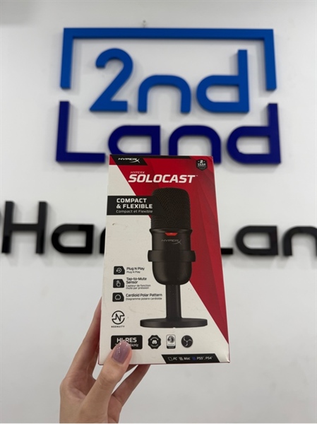 Micro Hyper X Solocast - Màu đen - Ngoại hình 98% - Kèm Box , không dây kết nối
