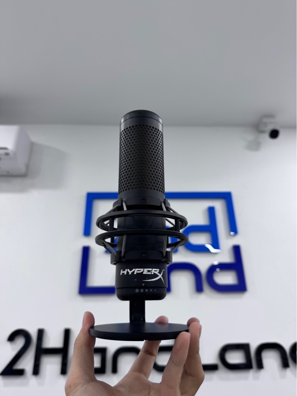 Micro HyperX Quadcast S - Màu đen - Ngoại hình 97% - Mic trầy xước, chảy nhựa cao su phần trên nứt - Kèm dây usb-c, box