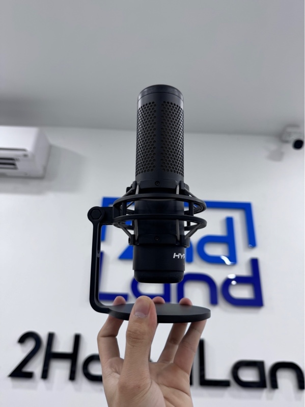 Micro HyperX Quadcast S - Màu đen - Ngoại hình 97% - Mic trầy xước, chảy nhựa cao su phần trên nứt - Kèm dây usb-c, box