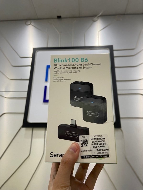 Microphone Saramonic Blink 100 B6 - 1 thu 2 micro - Màu đen - Ngoại hình: 98% - FullBox