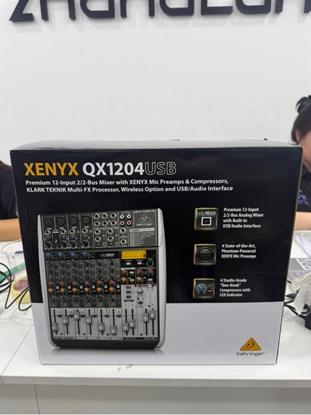 Mixer behringer Xenyx QX1204USB - Màu bạc - Ngoại hình 98% - Kèm Box , nguồn , 2 dây kết nối