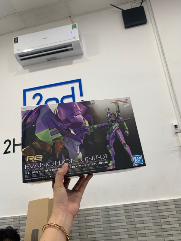 Mô hình bandai RG evangelion unit-01 RG - Tỉ lệ 1/144 - Openbox - Kèm bộ vũ khí đã ráp + Mô hình RG evangelion restraint/transport platform, Đế phóng kiêm khung kẹp giữ và vận chuyển cho các dòng mô hình bandai real grade evangelion, tỉ lệ 1/144 - Openbox