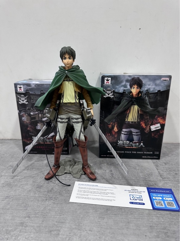 Mô hình Banpresto Master Stars Piece: Attack on Titan - Eren Yeager - Ngoại hình 98% - Fullbox + Kèm phụ kiện Attack on Titan March giant stereoscopic starter ver. 10cm figure F/S
