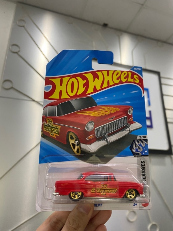 Mô Hình Hot Wheel 55 Chevy - Màu đỏ - Newseal