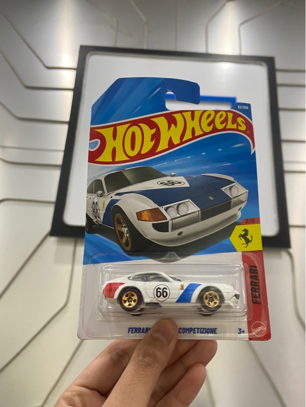 Mô Hình Hot Wheels Ferrari 365 Competizione - Màu trắng - Newseal