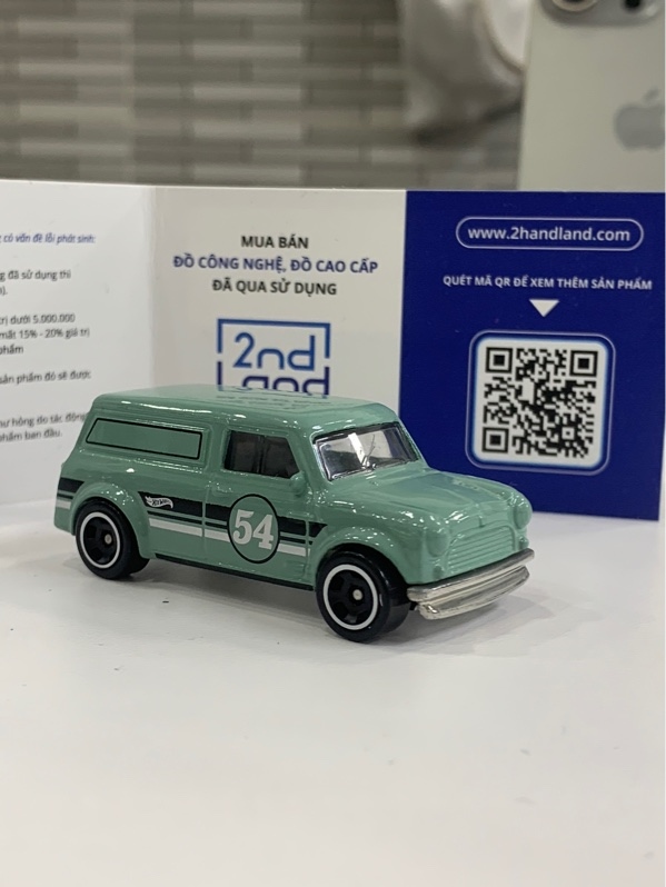 Mô hình Hotwheels Austin Mini Van - Màu xanh - Ngoại hình: 98% - Body