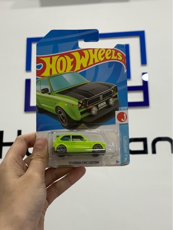 Mô hình xe Hotwheels 73 Honda Civic Custom - Màu xanh lá - Ngoại hình: 98% - Box