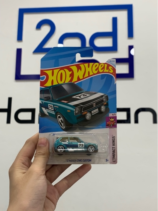 Mô hình xe Hotwheels 73 Honda Civic Custom - Màu xanh - Ngoại hình: 98% - Box
