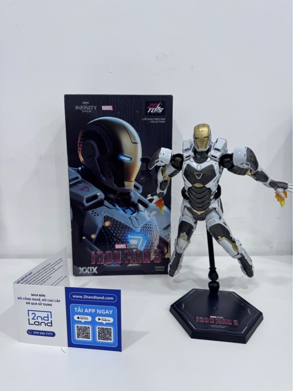 Mô hình ZD Toys Marvel Studio Iron Man 3 XXIV MK39 - tỉ lệ 1/10 - Màu bạc - Đủ PK - Kèm box