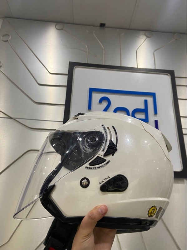 Mũ 3/4 2 kính KYT VENOM - Vòng size L ( 59-60 cm) - Màu trắng - Ngoại hình: 97.5% - Xước nhẹ + cấn - Kèm túi