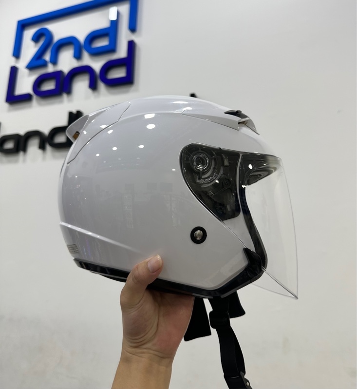 Mũ bảo hiểm 3/4 KLT A36 - Size L - Màu trắng - Ngoại hình 97% - Ốc gỉ sét, đã gắn thêm ngàm gắn Gopro - Body