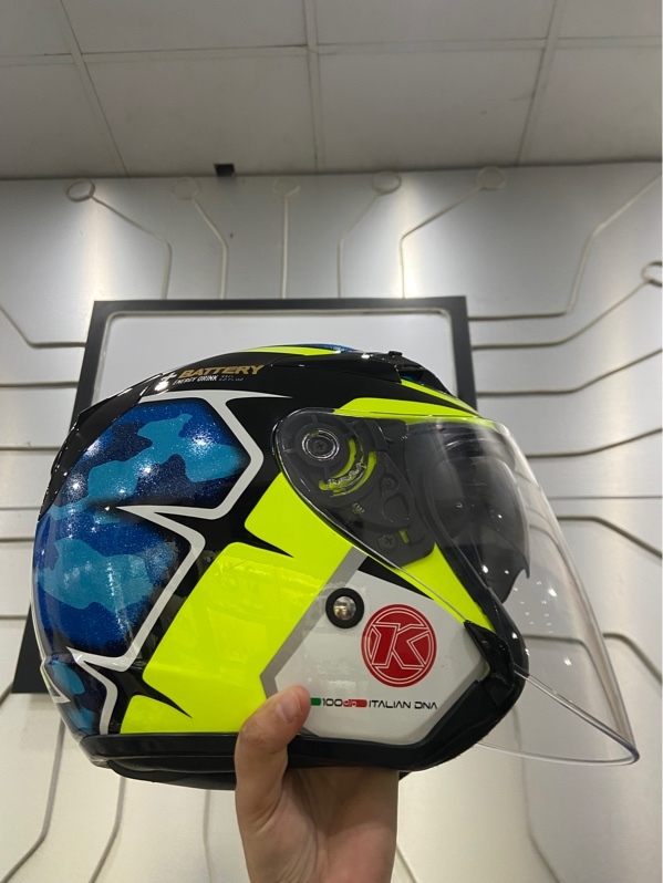 Mũ bảo hiểm 3/4 KYT Venom Espargaro - Size M - Màu xanh - Ngoại hình: 97% - FullBox