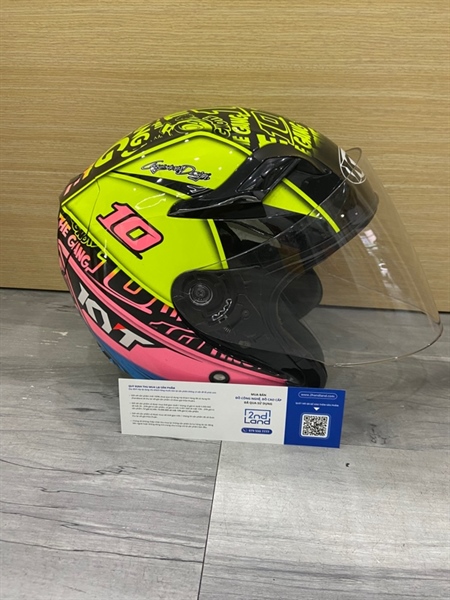 Mũ bảo hiểm 3/4 KYT Venom Thitipong - Size M - Màu xanh lá - Ngoại hình: 97% - Thân nón trầy - Body