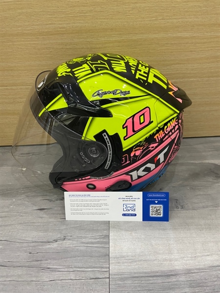 Mũ bảo hiểm 3/4 KYT Venom Thitipong - Size M - Màu xanh lá - Ngoại hình: 97% - Thân nón trầy - Body 2