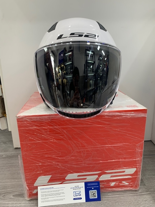 Mũ Bảo Hiểm 3/4 LS2 Copter II - Size L - Màu trắng - Ngoại hình: 99% - Box, kèm kính thay thế