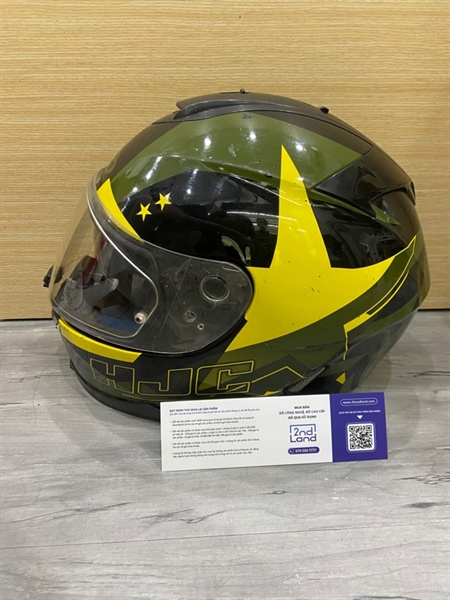 Mũ bảo hiểm Full-Face HJC IS-17 Air Mada - Size L - Màu đen vàng - Ngoại hình: 97% - Trầy xước nhiều, tróc vỏ, kính trầy - Body