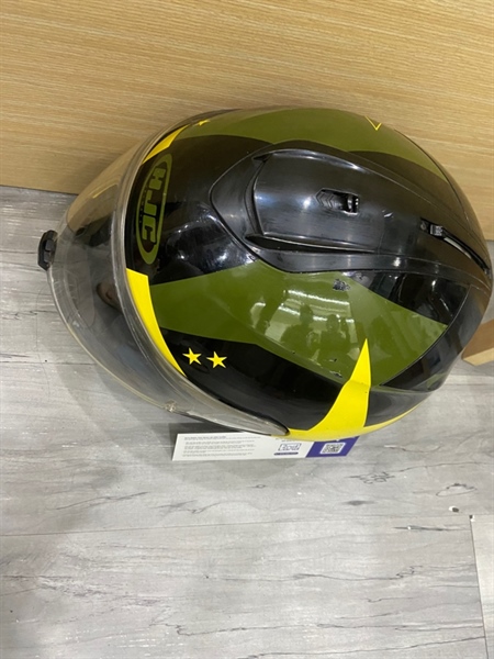 Mũ bảo hiểm Full-Face HJC IS-17 Air Mada - Size L - Màu đen vàng - Ngoại hình: 97% - Trầy xước nhiều, tróc vỏ, kính trầy - Body 1