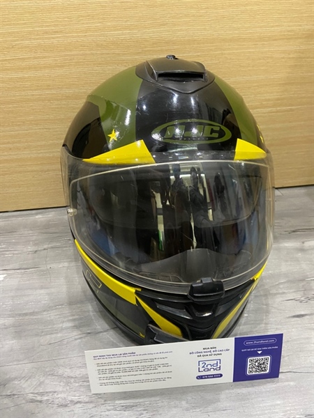 Mũ bảo hiểm Full-Face HJC IS-17 Air Mada - Size L - Màu đen vàng - Ngoại hình: 97% - Trầy xước nhiều, tróc vỏ, kính trầy - Body 2