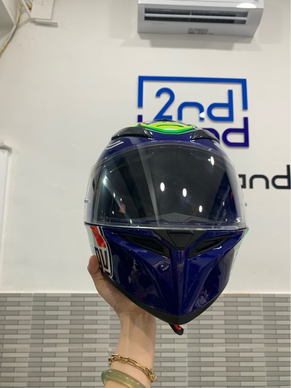 Mũ bảo hiểm fullface AGV K3 SV Rossi Misano 2015 - Size S - Màu xanh - Ngoại hình: 97% - Body