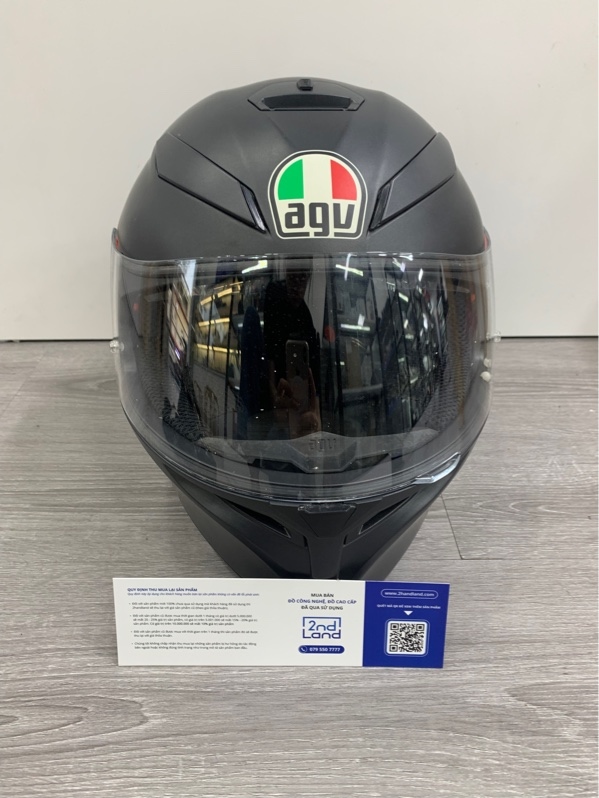 Mũ bảo hiểm fullface AGV K3 SV - Size M - Màu đen nhám - Ngoại hình: 96% - Kèm túi đựng + phụ kiện