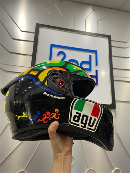 Mũ bảo hiểm FullFace AGVK3 SV Tartaruga Turtle - Size L - Màu đen xanh - Ngoại hình: 97% - Mặt kính xước dăm và trầy nhẹ ở 2 bên cạnh - Body 1