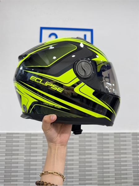 Mũ bảo hiểm FullFace Bilmola Eclipse Q - Size L - Màu xanh lá - Ngoại hình 98% - Body 2