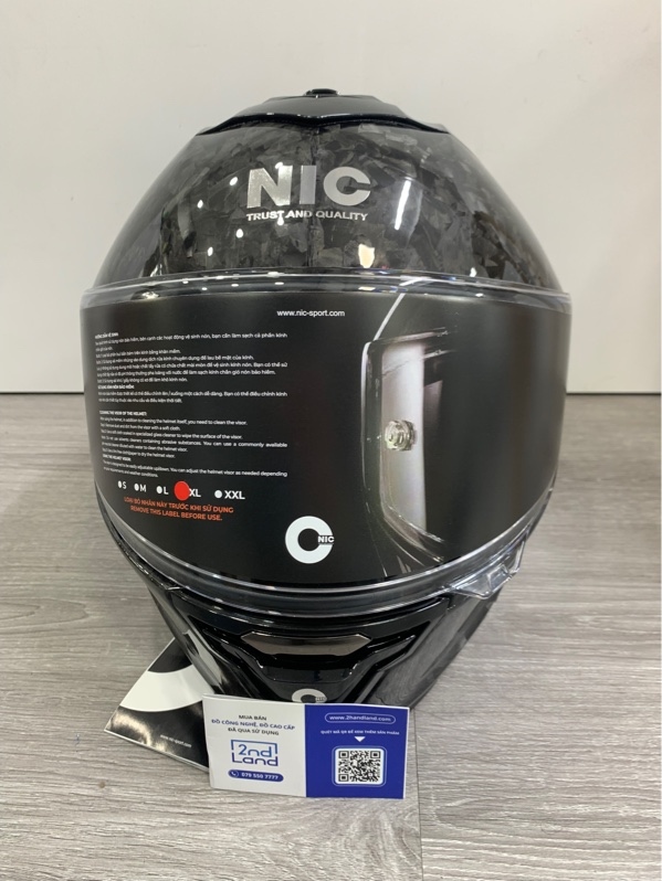Mũ bảo hiểm fullface carbon NIC N01 - Size XL - Màu đen - New