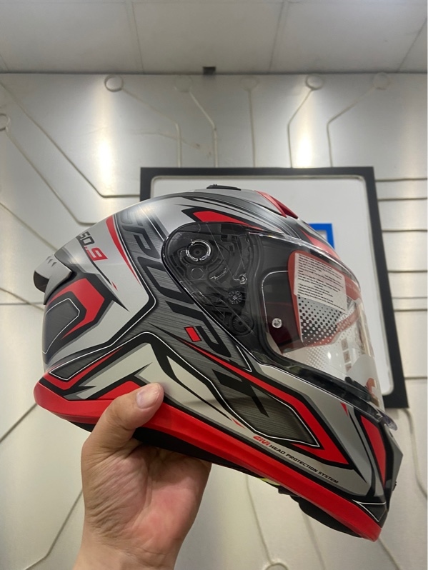 Mũ bảo hiểm Fullface GIVI 50.9 - Atomic - Size M - Màu đen đỏ - Ngoại hình: 98% - Openbox