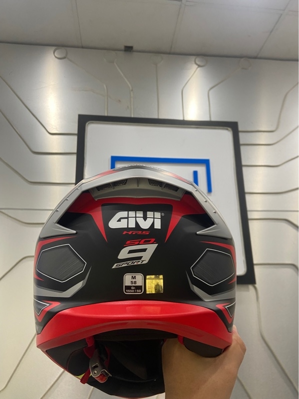 Mũ bảo hiểm Fullface GIVI 50.9 - Atomic - Size M - Màu đen đỏ - Ngoại hình: 98% - Openbox