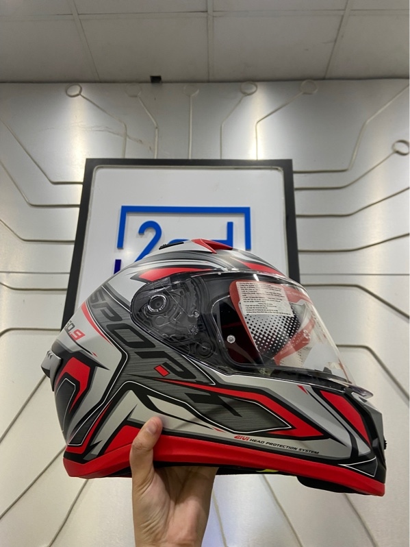 Mũ Bảo Hiểm Fullface Givi 50.9 Atomic - Size XL - Màu xám đỏ - Ngoại hình: 98% - Chưa sử dụng - Kèm Box