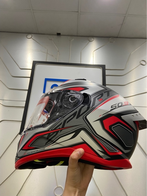 Mũ Bảo Hiểm Fullface Givi 50.9 Atomic - Size XL - Màu xám đỏ - Ngoại hình: 98% - Chưa sử dụng - Kèm Box