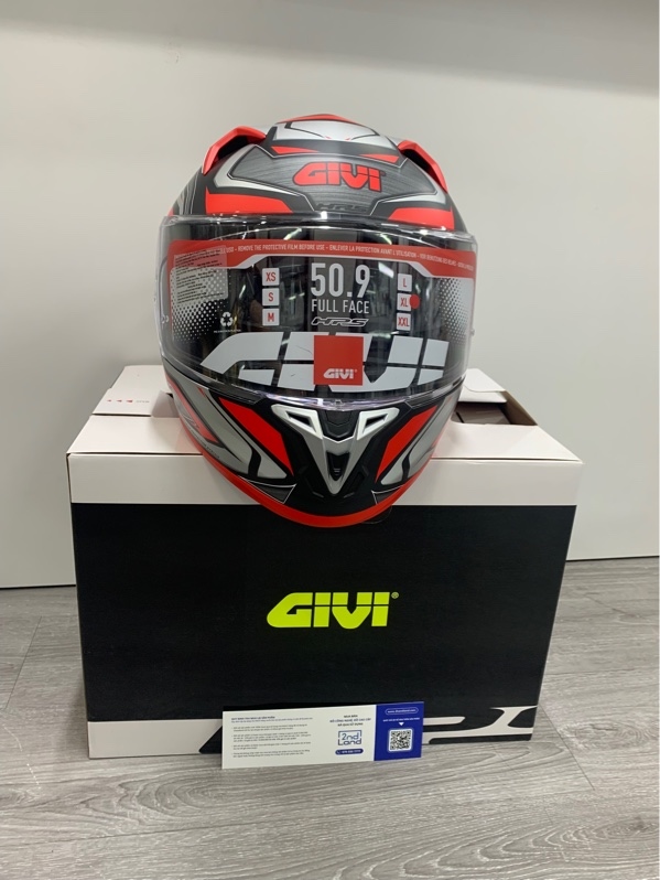 Mũ bảo hiểm fullface Givi 50.9 sport - Size XL - Màu đỏ đen - Ngoại hình: 99% - Fullbox