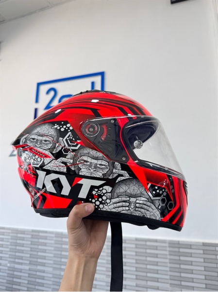 Mũ bảo hiểm FullFace KYT NF-R - Bản đặc biệt - Size M - Màu đỏ - Ngoại hình 98% - Kèm túi + Pinlock 3