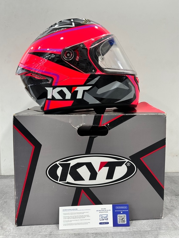 Mũ bảo hiểm fullface KYT NFR phiên bản tem Espargaro Fuxia 2017 - Size M - Màu đỏ - Ngoại hình 98% - Fullbox