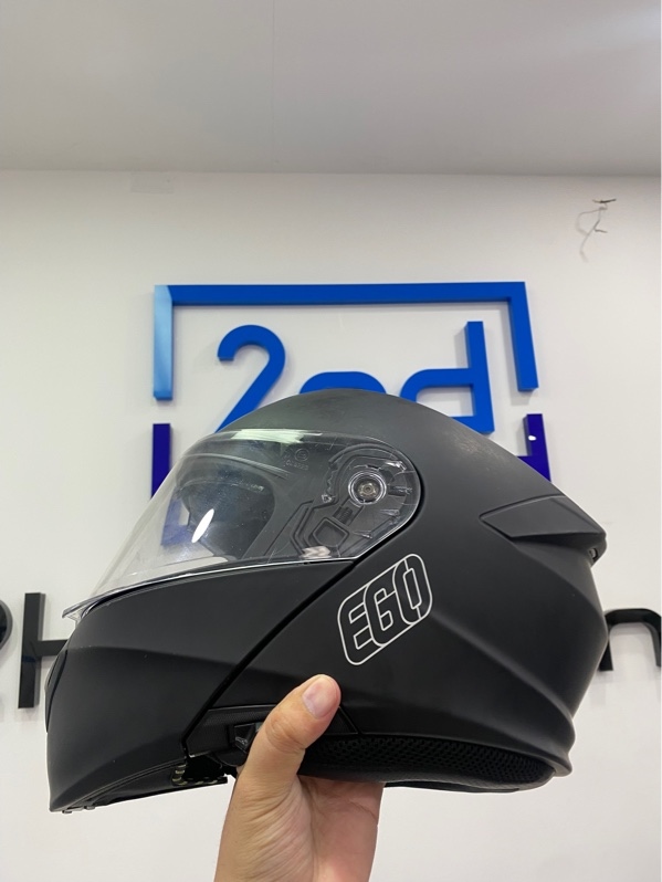 Mũ bảo hiểm FullFace lật hàm EGO E-91 - Size L - Màu đen - Ngoại hình: 97.5% - Xước nhẹ - Body
