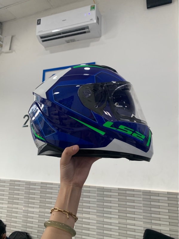 Mũ bảo hiểm Fullface LS2 FF30 Stream EVO - Size XL - Màu xanh - Ngoại hình: 98% - Body