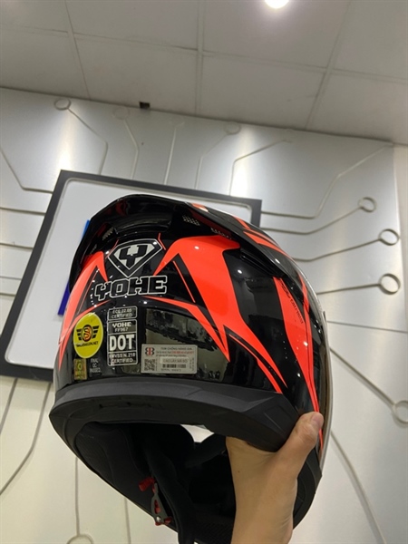 Mũ bảo hiểm Fullface YOHE 967 - Size XL - Màu đen cam - Ngoại hình: 97% - Body 1