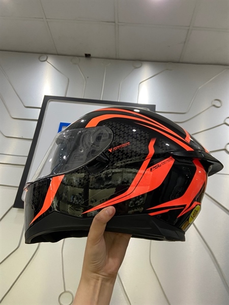 Mũ bảo hiểm Fullface YOHE 967 - Size XL - Màu đen cam - Ngoại hình: 97% - Body 2