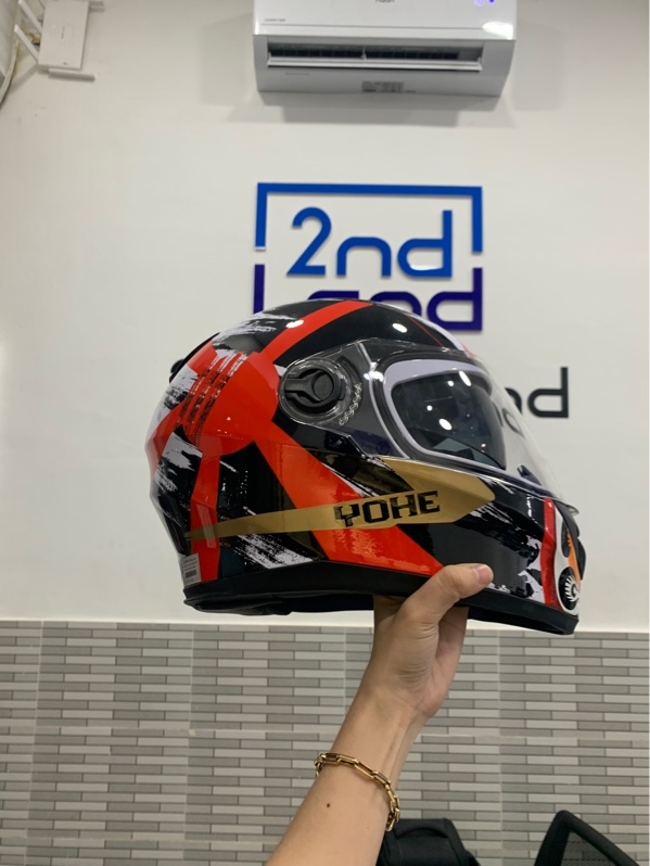 Mũ bảo hiểm Fullface Yohe 970 Daruma Tada Limited Edition - Size S - Màu cam trắng đen - Ngoại hình: 97% - Body