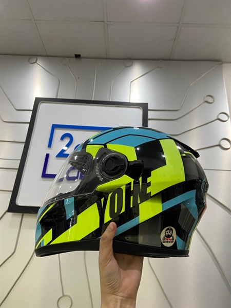 Mũ bảo hiểm Fullface YOHE 981 Despacito - Size S - Màu xanh hồng - Ngoại hình: 97% - Kính xước - Body