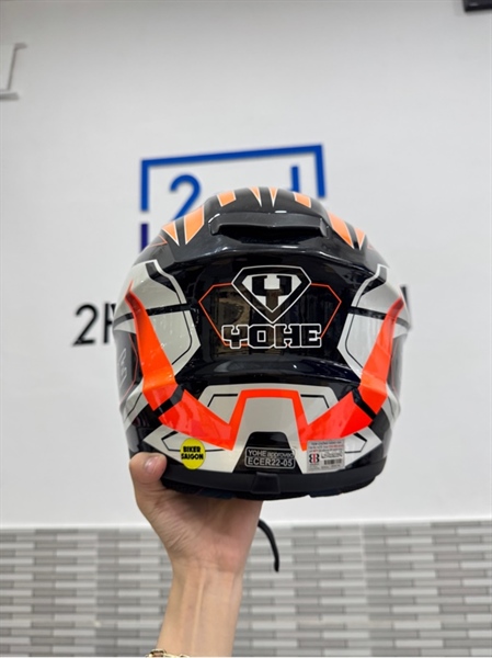 Mũ bảo hiểm fullface Yolle Ecer 22-05 - Size M - Màu cam đen - Ngoại hình 97% - Trầy - Body 1