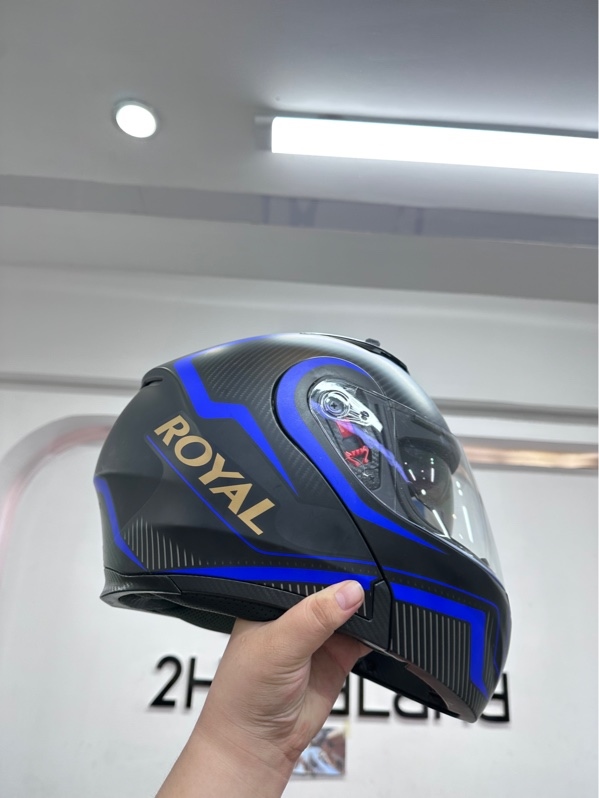 Mũ bảo hiểm lật hàm Royal M179 - Size L, vòng đầu 57cm - Màu xanh đen - Ngoại hình 97.5% - Body